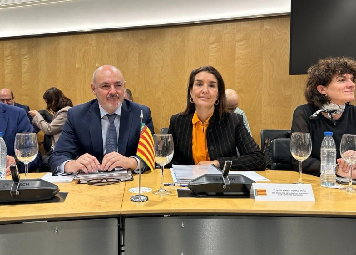 Archivo - La consellera de Hacienda de la Generalitat Valenciana, Ruth Merino, en la reunión del Consejo de Política Fiscal y Financiera (CPFF) este lunes.GVA - Archivo