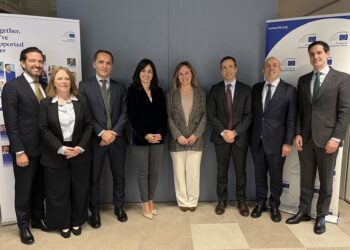 Christian López-Baillo (FEI), Alison Burney (FEI), Gabriele Todesca (FEI), María Romano (Grupo BEI), María Palanca (Ministerio de Economía, Comercio y Empresa), Jose Cabrita (FEI), David González (FEI), Ignacio Carrión (FEI).MINISTERIO DE ECONOMÍA