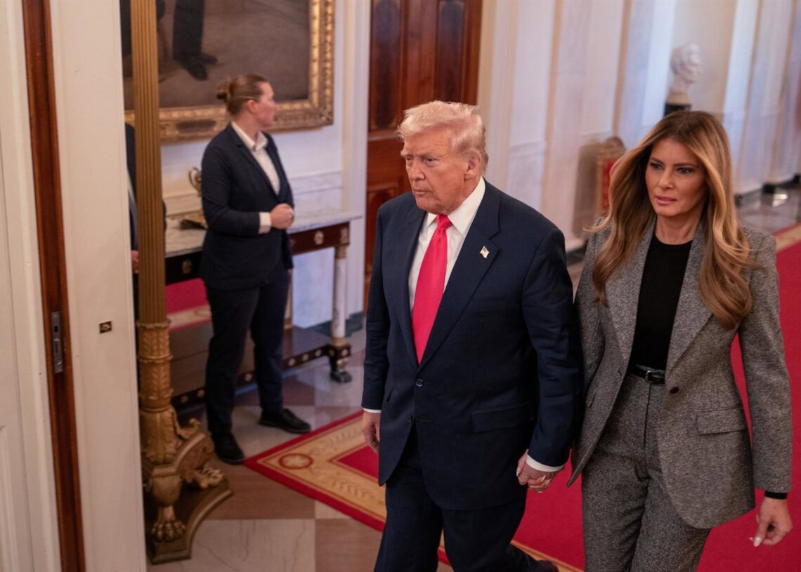 El presidente de Estados Unidos, Donald Trump y su esposa, la primera dama, Melania Trump Andrew Leyden/ZUMA Press Wire/dp / DPA