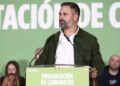 El presidente de VOX, Santiago Abascal, interviene durante un acto para presentar a los candidatos de VOX a las elecciones autonómicas en Extremadura, en el Hotel Las Lomas, a 17 de noviembre de 2025, en Mérida, Badajoz, Extremadura (España).Jorge Armestar - Europa Press