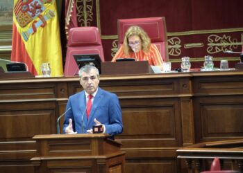 El vicepresidente del Gobierno de Canarias, Manuel Domínguez, en una comparecencia en el Parlamento de CanariasGOBIERNO DE CANARIAS