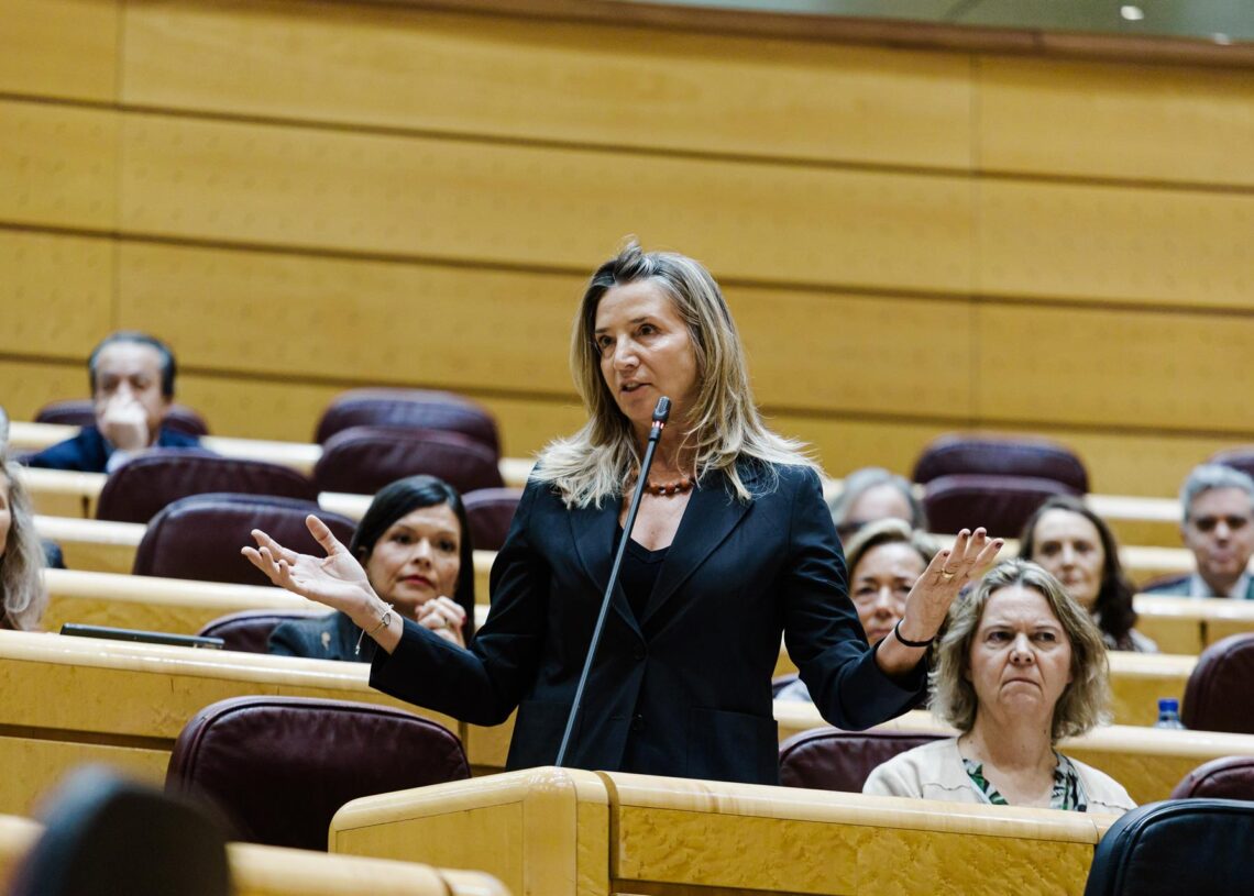 La portavoz del PP en el Senado, Alicía García, interviene durante una sesión plenaria, en el Senado, a 22 de octubre de 2025, en Madrid (España).Carlos Luján - Europa Press