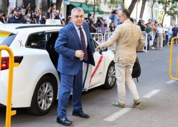 El exsecretario de Organización del PSOE Santos Cerdán a su llegada a declarar en el Tribunal Supremo, a 30 de junio de 2025, en MadridJESUS HELLIN - EUROPA PRESS