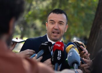 El presidente de la Diputació y presidente del PP de Valencia, Vicent Mompó, atiende a los periodistas en imagen de archivoJORGE GIL - EUROPA PRESS