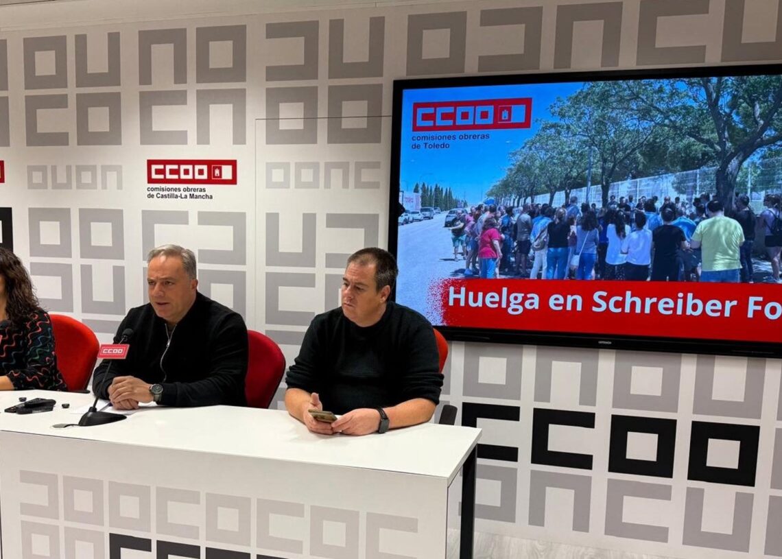 Rueda de prensa sobre la huelga convocada en Schreiber Foods.CCOO