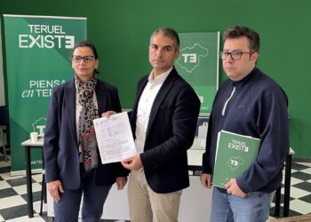 Los concejales de Teruel Existe en el Ayuntamiento de Calamocha: Nieves Sánchez, Antonio Abad y José María Hernández.TERUEL EXISTE.