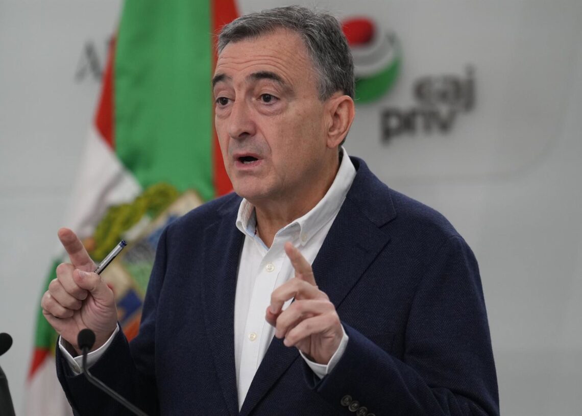 El presidente del EBB del PNV, Aitor Esteban, en una rueda de prensa en BilbaoH.BILBAO/EUROPA PRESS