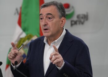 El presidente del EBB del PNV, Aitor Esteban, en una rueda de prensa en BilbaoH.BILBAO/EUROPA PRESS