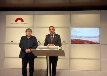 El conseller de Justicia y Calidad Democrática, Ramon Espadaler, durante la rueda de prensaEUROPA PRESS