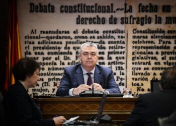 Archivo - El diputado del PSOE, Santos Cerdán, comparece durante la Comisión de Investigación sobre los contratos públicos realizados durante la pandemia de covid-19, en el Senado, a 30 de abril de 2024, en Madrid (España). Fernando Sánchez - Europa Press - Archivo