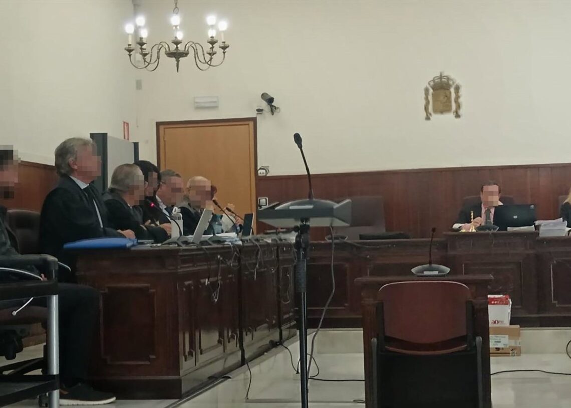 Imagen en sala del primer día del juicio por la muerte por atropello de la reportera gráfica de Huelva.EUROPA PRESS