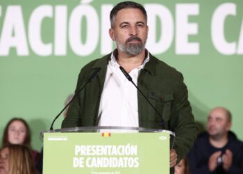 El presidente de VOX, Santiago Abascal, durante un acto para presentar a los candidatos de VOX a las elecciones autonómicas en Extremadura, en imagen de archivoJorge Armestar - Europa Press