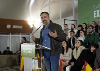 El presidente de Vox, Santiago Abascal, participa en un acto público en Navalmoral de la MataCARLOS CRIADO/ EUROPA PRESS