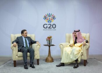 José Manuel Albares y Faisal Bin Farhan en la cumbre del G20 en Johannesburgo (Sudáfrica)MINISTERIO DE EXTERIORES / X