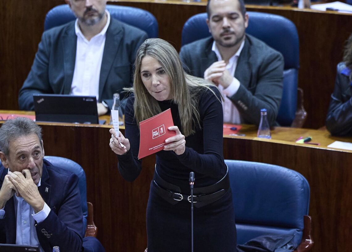 Archivo - La portavoz del PSOE en la Asamblea, Mar Espinar, durante un pleno en la Asamblea de MadridJesús Hellín - Europa Press - Archivo