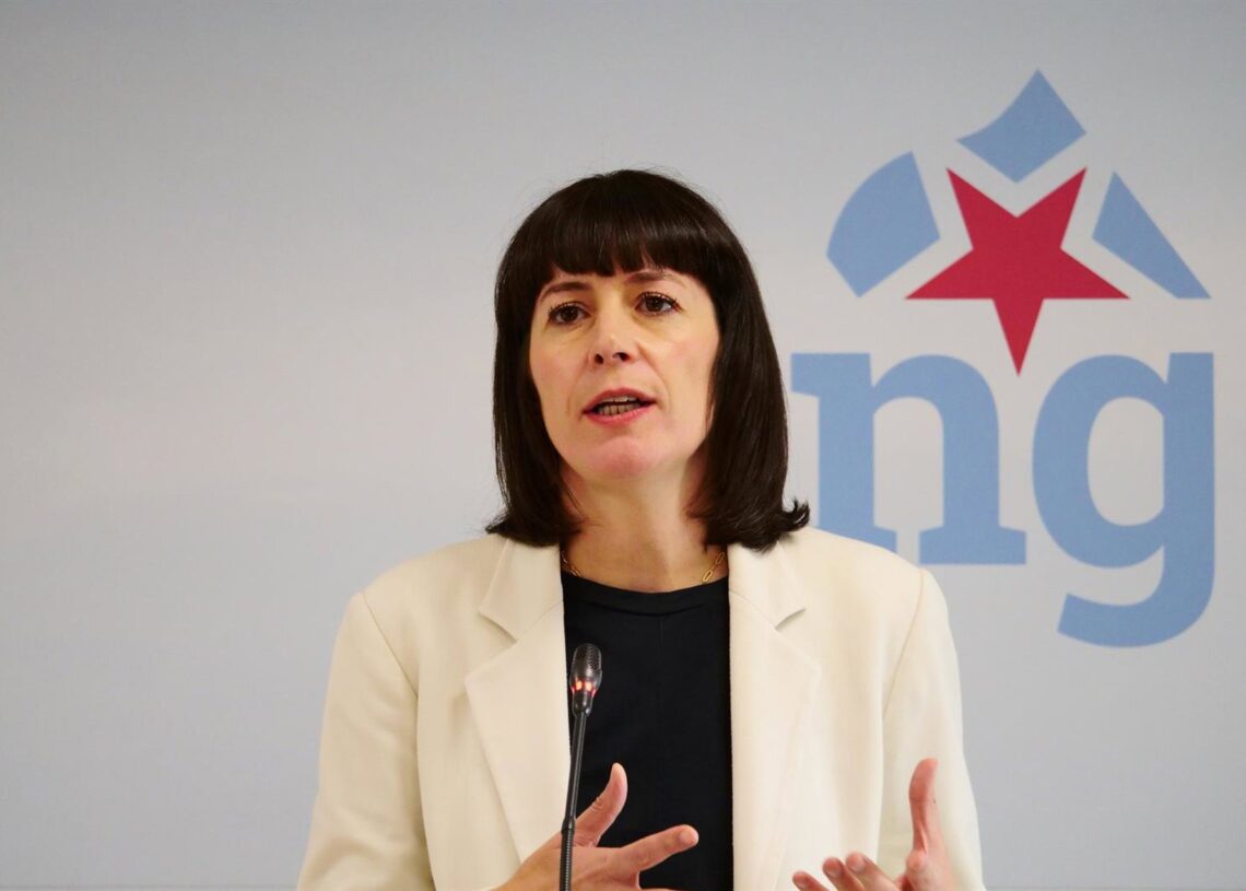 La portavoz nacional del BNG, Ana Pontón, en rueda de prensaBNG