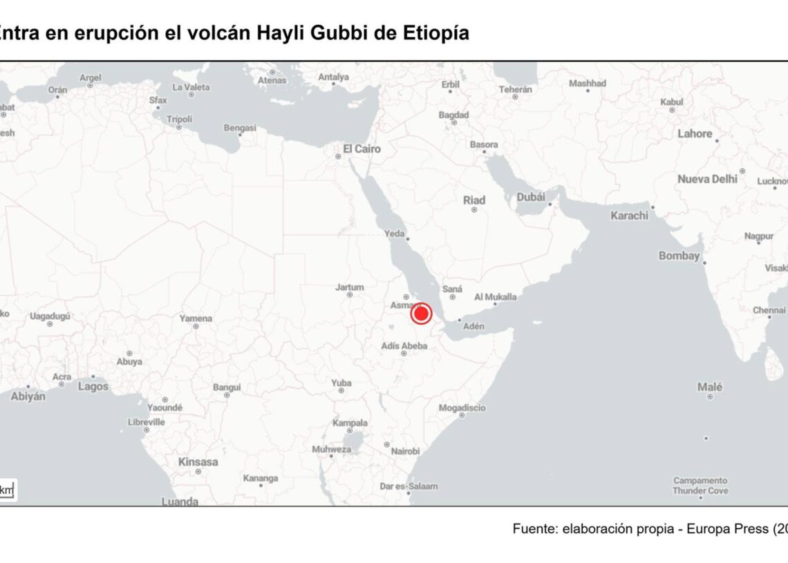 Mapa de la ubicación del volcán Hayli Gubbi (Etiopía)EUROPA PRESS