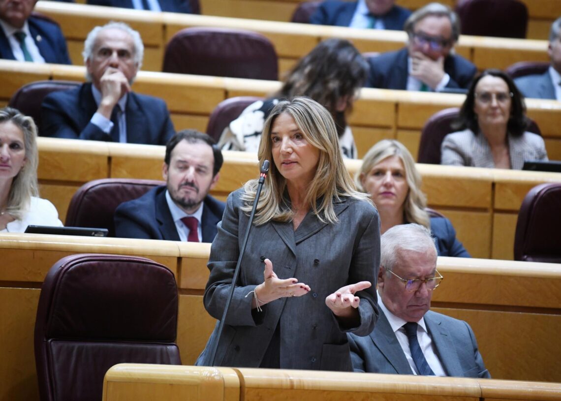 Archivo - La portavoz del PP en el Senado, Alicia García, durante una sesión de control al Gobierno, en el Senado, a 7 de octubre de 2025, en Madrid (España). Fernando Sánchez - Europa Press - Archivo