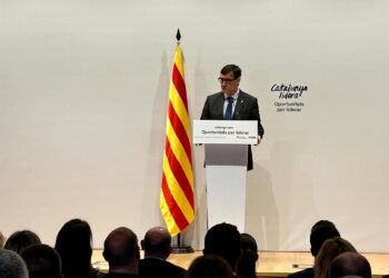 El presidente de la Generalitat, Salvador Illa, durante una conferencia en Sabadell (Barcelona)EUROPA PRESS
