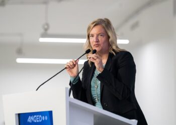 Archivo - La presidenta de La Distribución Anged, Matilde García, interviene durante la clausura de la Asamblea Anual de la patroonal  Diego Radamés - Europa Press - Archivo