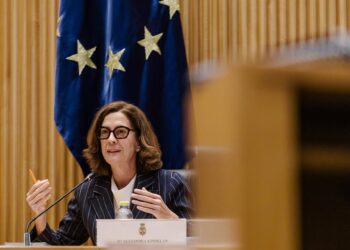 Archivo - La presidenta de la Asociación Española de Banca (AEB), Alejandra Kindelán, participa en una jornada parlamentaria organizada por el Grupo Sumar sobre el sector bancario, en el Congreso de los Diputados, a 5 de junio de 2025, en Madrid (España).Carlos Luján - Europa Press - Archivo