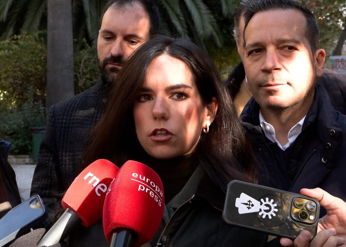La portavoz de Vox en el Congreso, Pepa Millán, atiende a los medios en Cáceres tras un acto enmarcado en la precampaña de las elecciones a la Asamblea de Extremadura del 21 de diciembreEUROPA PRESS