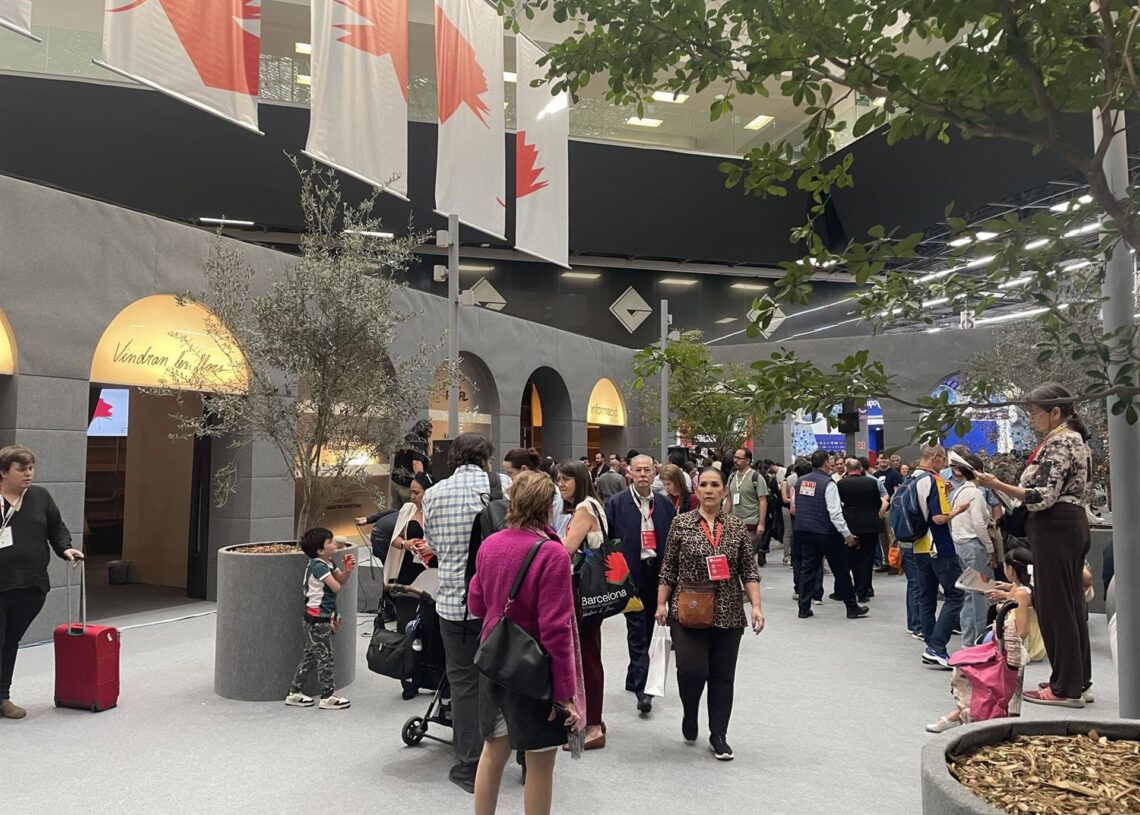 Pabellón de Barcelona en la FIL, que se inspira en las plazas porticadasEUROPA PRESS