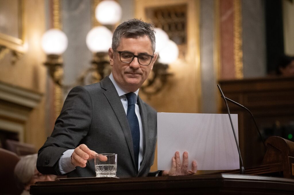 Imagen de archivo del ministro de la Presidencia, Justicia y Relaciones con las Cortes, Félix Bolaños | Fernando Sánchez (Europa Press).