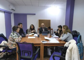 La candidata de Unidas por Extremadura a la Presidenta de la Junta, Irene de Miguel, mantiene una reunión con el grupo de Acción Social y Sindical que agrupa a 13 colectivos.UNIDAS POR EXTREMADURA