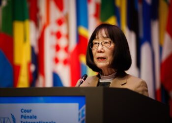 La presidenta del TPI, Tomoko Akane, durante la reunión anual de la instituciónTRIBUNAL PENAL INTERNACIONAL EN X