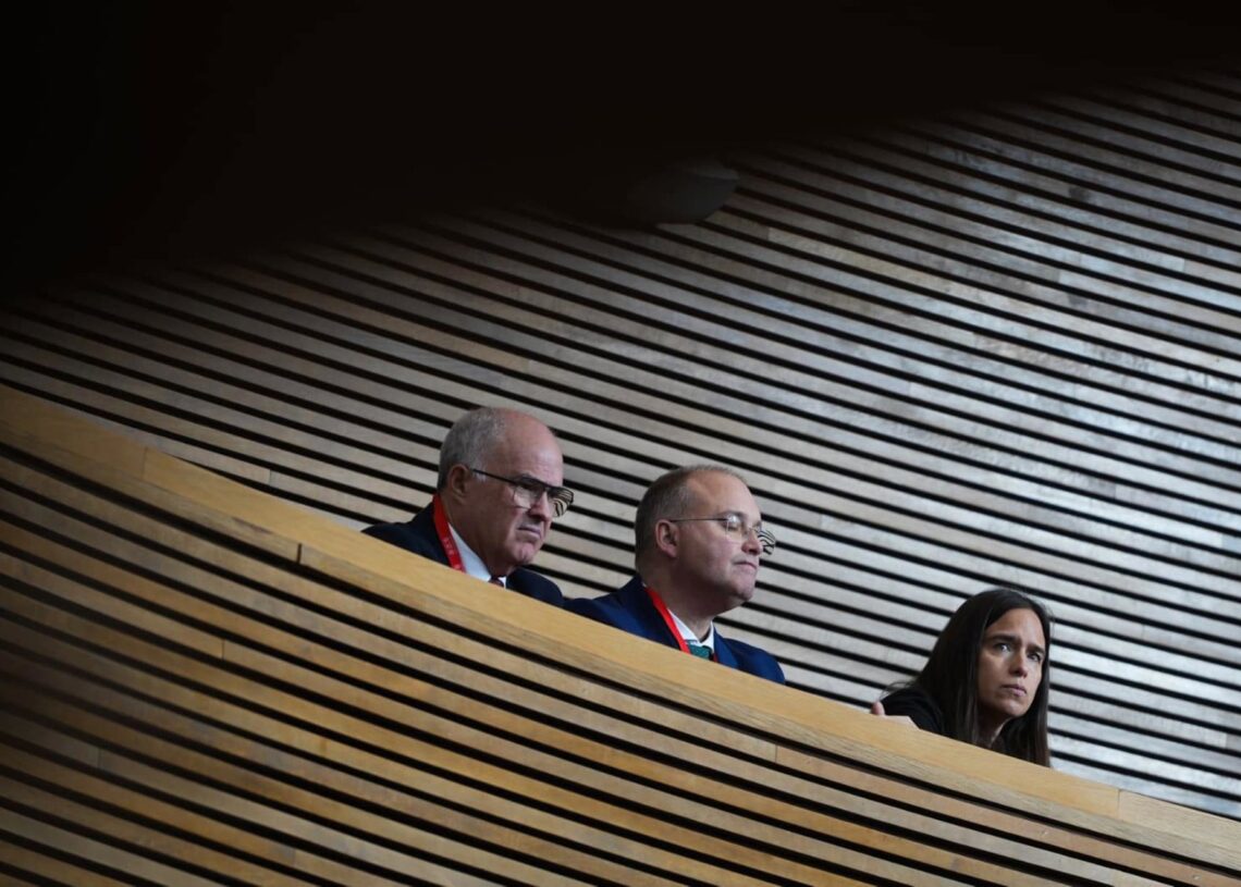 El secretario general del PP, Miguel Tellado, en la toma de posesión de Juanfran Pérez LlorcaJorge Gil - Europa Press