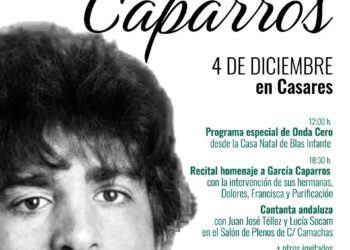Cartel de los actos en memoria y homenaje a Manuel José García Caparrós que se celebrarán el 4 de diciembre con motivo del 48 aniversario de su asesinato.ASOCIACIÓN FAMILIA GARCÍA CAPARRÓS