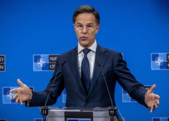 Archivo - Rueda de prensa del secretario general de la OTAN, Mark Rutte, en la sede en Bruselas.OTAN - Archivo