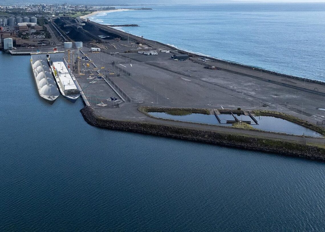 Render de como quedará a terminal de Port Kembla, en el estado australiano de Nueva Gales del SurREGANOSA