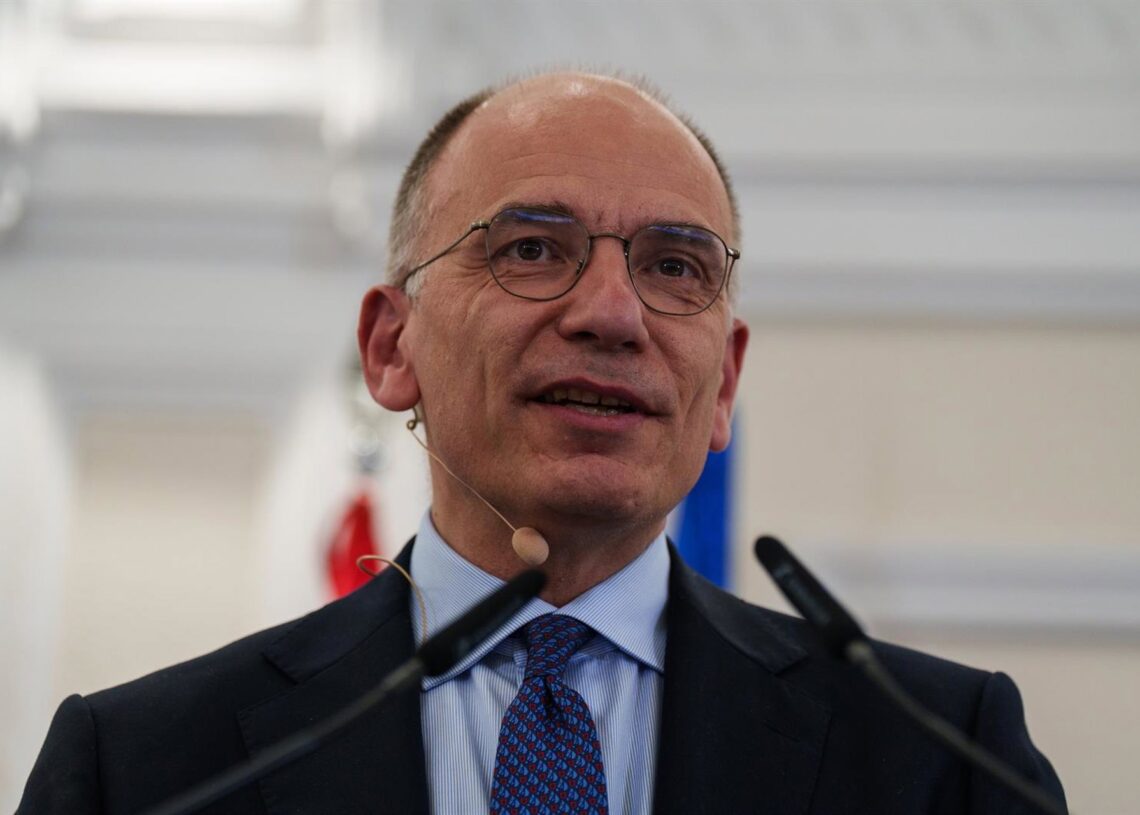 Archivo - El exprimer ministro del Consejo de Ministros de Italia, Enrico Letta, interviene durante la presentación del informe 'Mucho más que un mercado', en el ICAM, a 2 de abril de 2025, Madrid (España). Este informe ha sido solicitado expresamente al Matias Chiofalo - Europa Press - Archivo