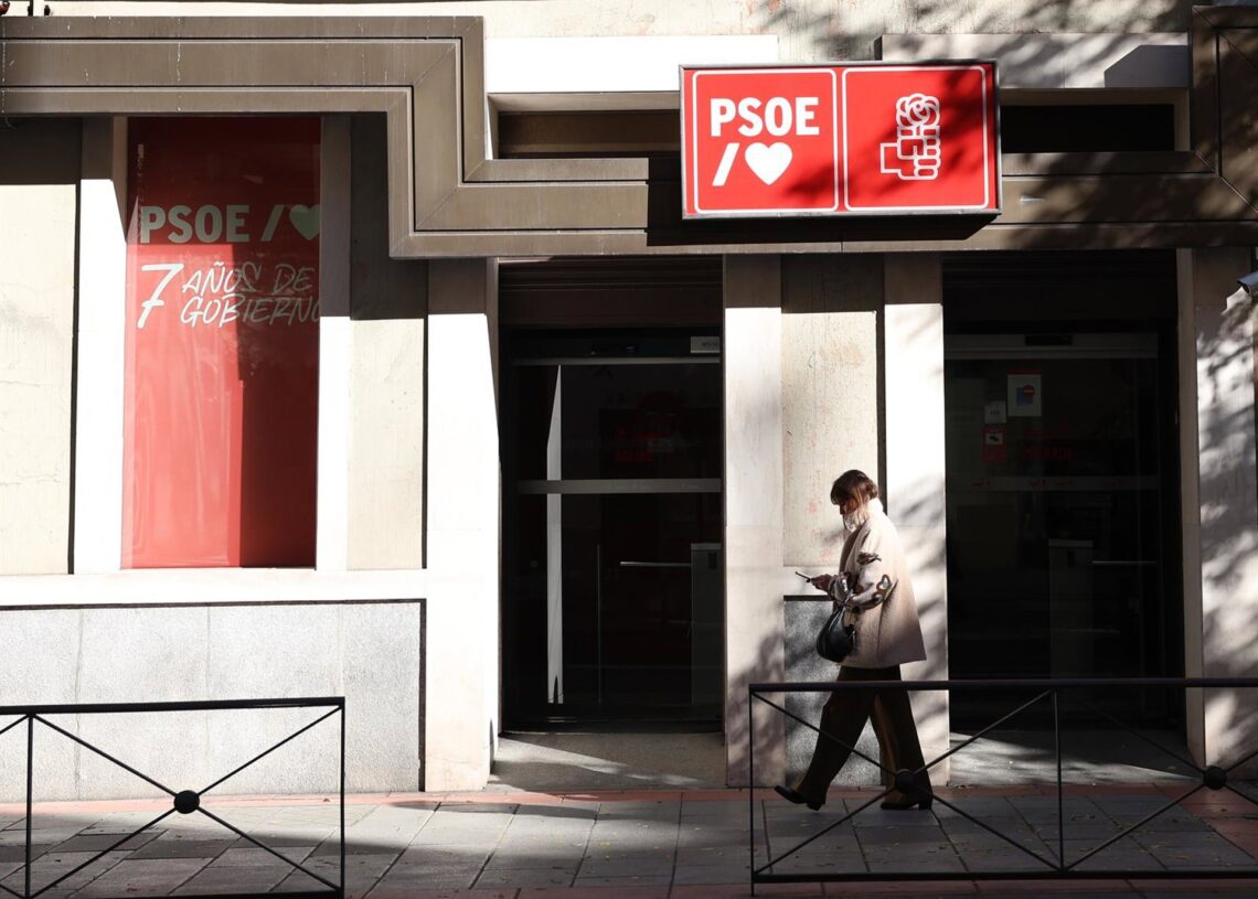 Fachada de la sede del PSOE en Ferraz, en Madrid (España).Marta Fernández - Europa Press