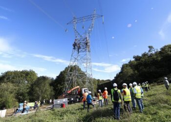 Torre eléctrica de la línea Hernani-Argia.RED ELÉCTRICA