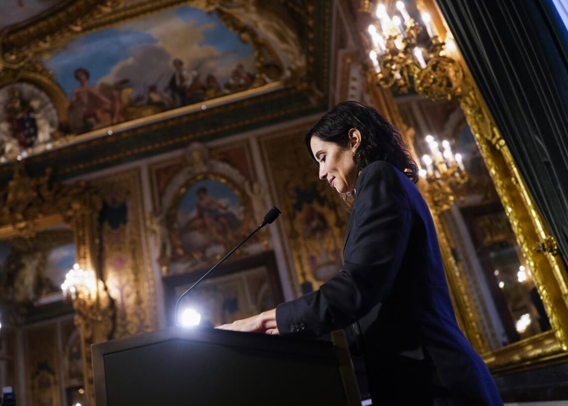 La presidenta de la Comunidad de Madrid, Isabel Díaz Ayuso, ha participado hoy en el Encuentro Club Cámara, organizado por la Cámara de Comercio de MadridCOMUNIDAD DE MADRID