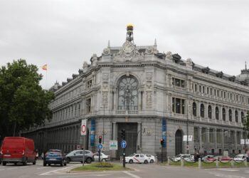 Archivo - Sede del Banco de España el día que ha publicado su informe anual, a 13 de mayo de 2021, en Madrid (España).Isabel Infantes - Europa Press - Archivo