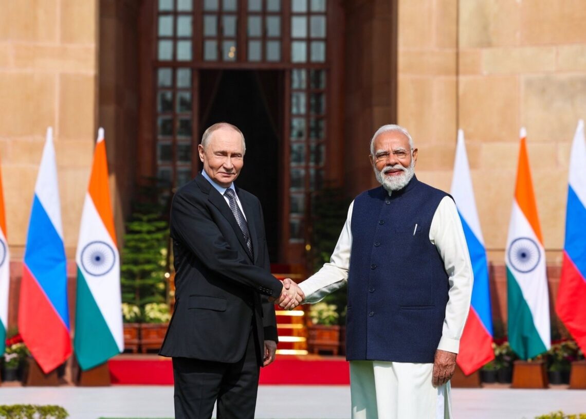 El presidente de Rusia, Vladimir Putin, y el primer ministro de India, Narendra Modi, durante un encuentro en Nueva Delhi.CUENTA OFICIAL EN X DEL PRIMER MINISTRO DE INDIA.