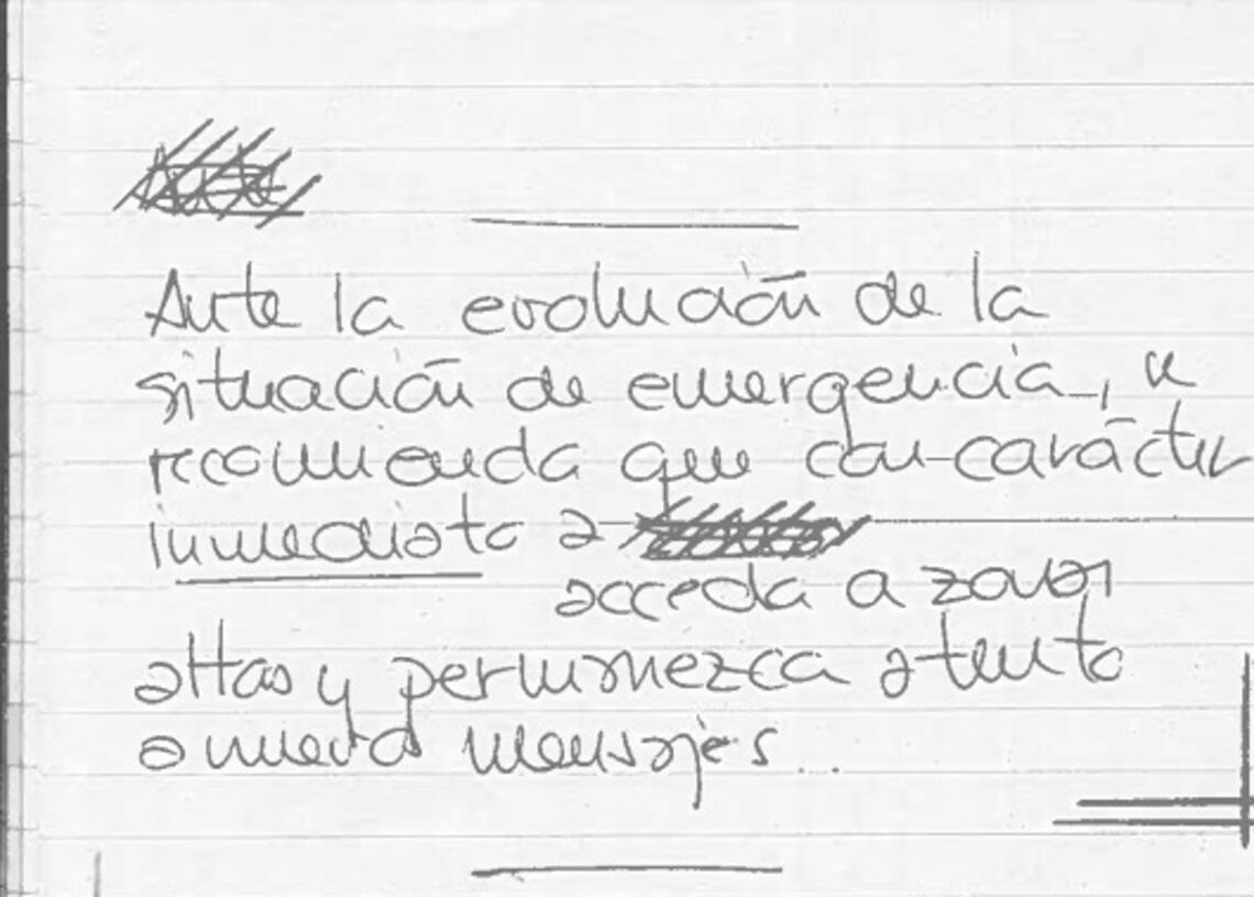 Imagen de la anotación aportada a la causa por Jorge SuárezEUROPA PRESS