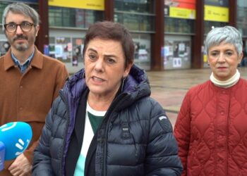 La portavoz de EH Bildu en el Congreso de los Diputados, Mertxe Aizpurua, realiza declaraciones en Durango con motivo del Día de la Constitución.EH BILDU