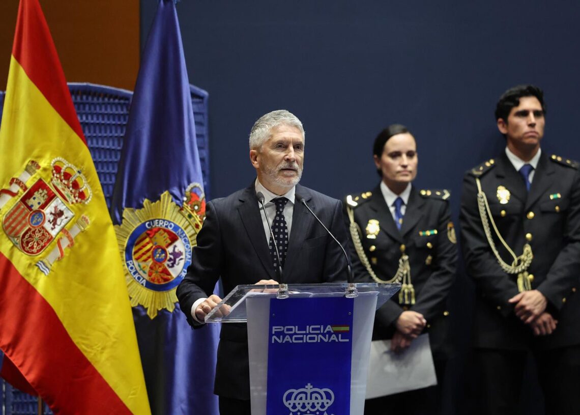 El ministro de Interior, Fernando Grande-Marlaska, durante un acto de la Policía NacionalAlejandro Martínez Vélez - Europa Press