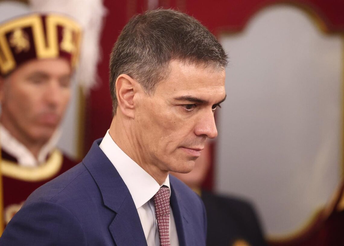 El presidente del Gobierno, Pedro Sánchez, durante el acto institucional por el Día de la Constitución, en el Congreso de los Diputados, a 6 de diciembre de 2025, en Madrid (España).Eduardo Parra - Europa Press