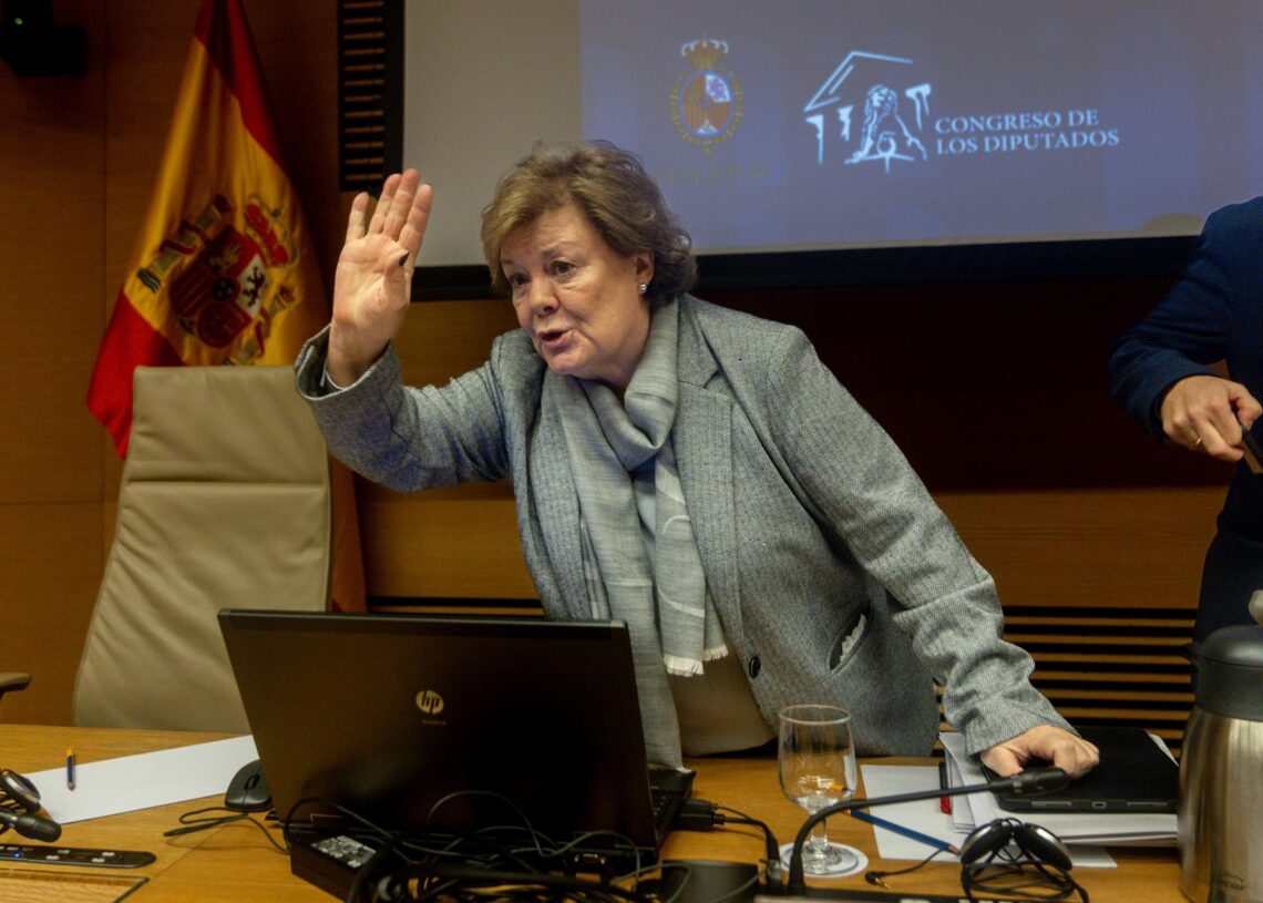 Archivo - La presidenta del Tribunal de Cuentas, Enriqueta Chicano, a su llegada a una comparecencia en la Comisión MixtaRicardo Rubio - Europa Press - Archivo
