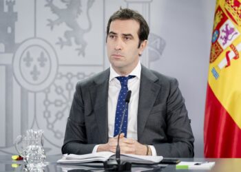 El ministro de Economía, Comercio y Empresa, Carlos Cuerpo, durante una rueda de prensa.A. Pérez Meca - Europa Press