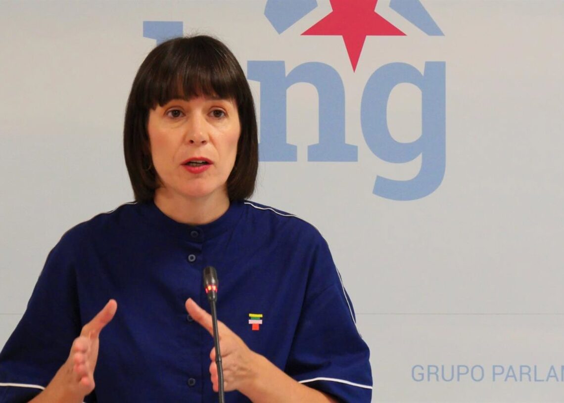 Archivo - La portavoz nacional del BNG, Ana Pontón, en una rueda de prensa en el Parlamento de Galicia.BNG - Archivo