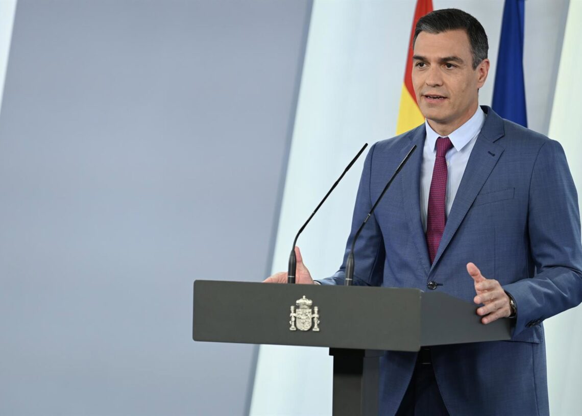 Archivo - El presidente del Gobierno, Pedro Sánchez, anuncia los cambios que incluye la nueva remodelación del Ejecutivo, en el Complejo de la Moncloa, a 10 de julio de 2021, en Madrid (España). El presidente del Gobierno, Pedro Sánchez, ha realizado hoy Pool Moncloa/Borja Puig de la Bellacasa - Archivo