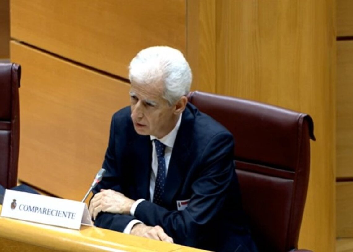 Archivo - El vicepresidente de SEPI, Bartolomé Lora, durante su comparecencia en la comisión de investigación del Senado sobre el 'caso Koldo'.SENADO - Archivo