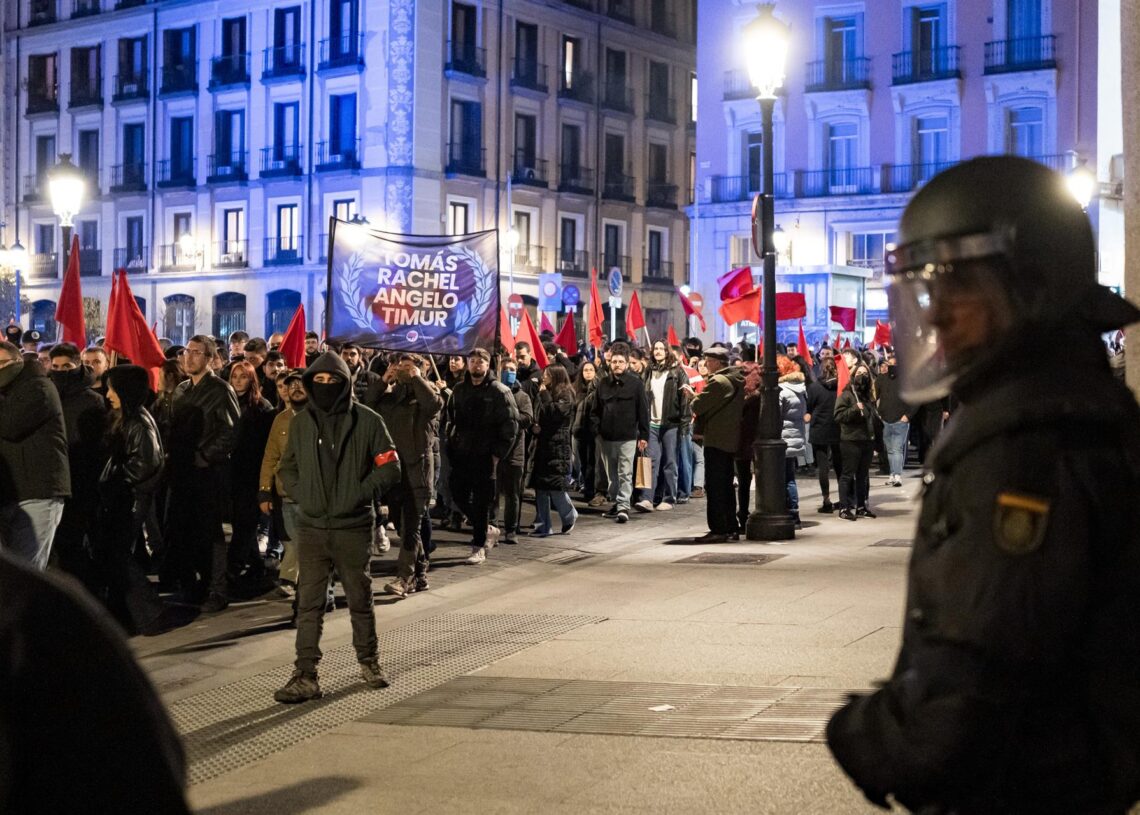 Manifestación antifascista convocada por la Coordinadora Antifascista de Madrid, a 22 de noviembre, en Madrid (España). Diego Radamés - Europa Press